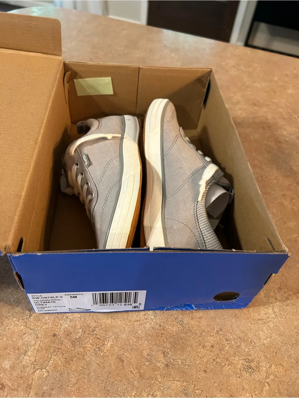 Keds Kids Light Gray Canvas Lace-Up Sneaker